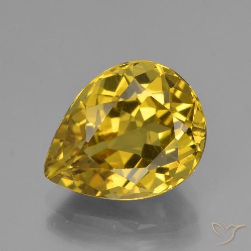 6.72ct Naturale Arancione-Oro Apatite, Forma a pera, VS