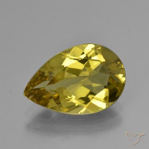 4.60ct Naturale Marrone dorato verdastro Apatite, Forma a pera, VS-SI