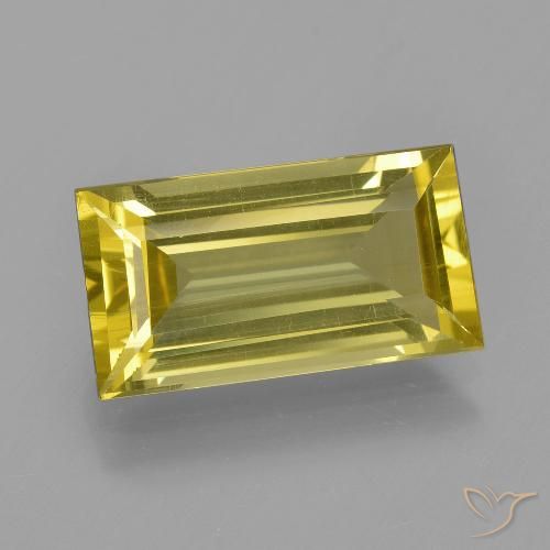 5.11ct Naturale Giallo brunastro Apatite, Taglio a baguette, VS