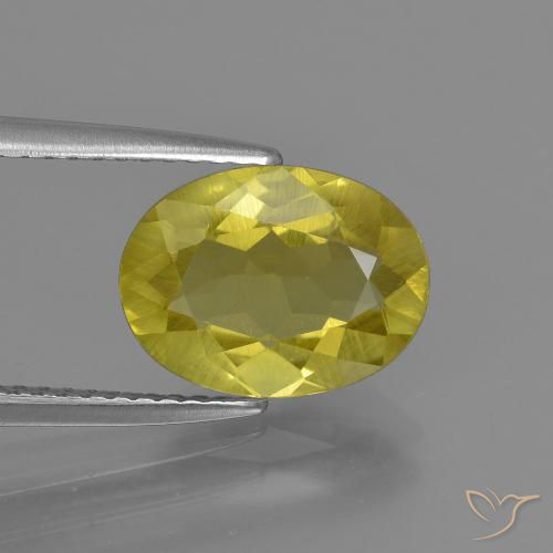 2.59ct Naturale Giallo Ananas Apatite, Ovale, VS