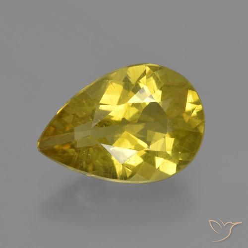 3.46ct Naturale Giallo medio Apatite, Forma a pera, VS