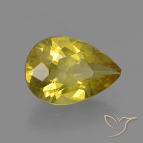 Apatite Giallo medio naturale da 3.46 ct, Forma a pera, VS