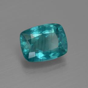 Apatite Vivid Bluish Green naturale da 3.61 ct, Taglio a cuscino, VS