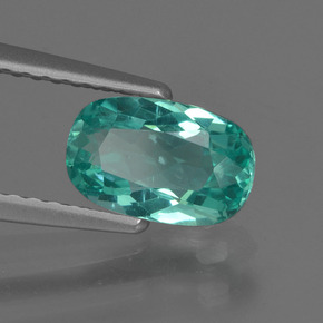 Apatite naturale verde da 0,98 ct, taglio ovale, VS