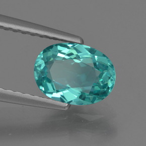 Apatite naturale blu da 1,14 ct, taglio ovale, VVS-VS