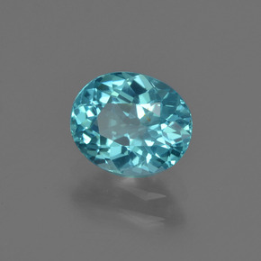 Apatite naturale blu da 1,27 ct, taglio ovale, VS