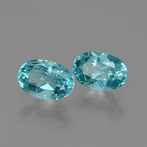 Apatite naturale blu da  ct, taglio ovale, VS