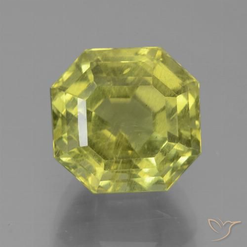 6.95ct Naturale Limone giallo Apatite, Taglio smeraldo, VS