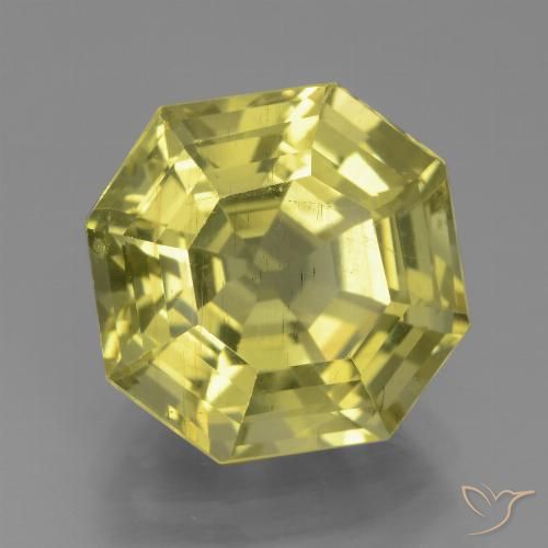 7.08ct Naturale Giallo mais chiaro Apatite, Taglio smeraldo, VS