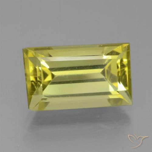4.94ct Naturale Giallo chiaro Apatite, Taglio a baguette, VS