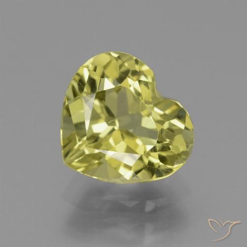 2.18ct Naturale Giallo mais chiaro Apatite, Cuore, VS