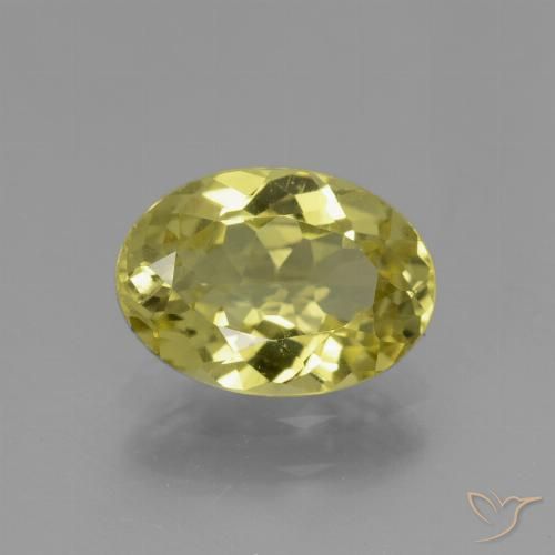 Apatite naturale giallo da 1,49 ct, taglio ovale, VS
