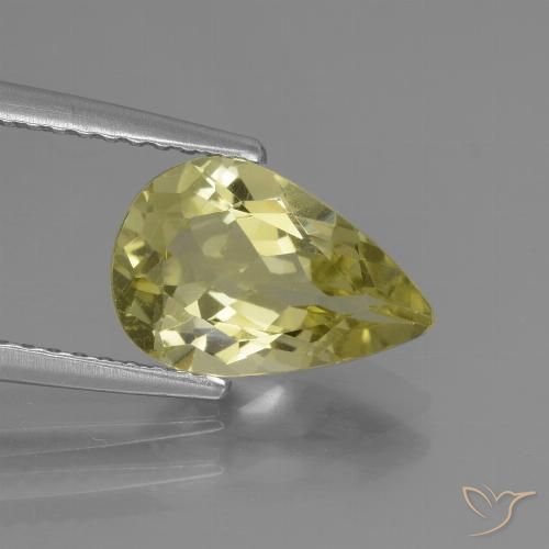 1.95ct Naturale Giallo crema pallido Apatite, Forma a pera, VS