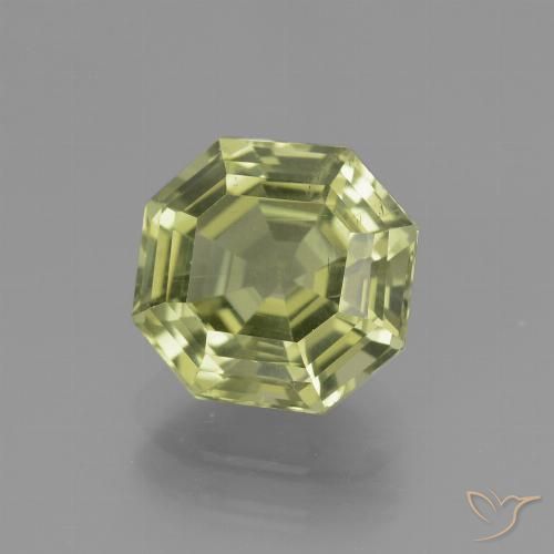 3.31ct Naturale Giallo verde Apatite, Taglio smeraldo, VS