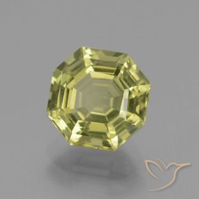 Apatite Giallo medio naturale da 3.32 ct, Ottagonale / Taglio smeraldo, VVS-VS