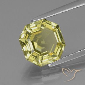Apatite Giallo medio naturale da 3.33 ct, Ottagonale / Taglio smeraldo, VS