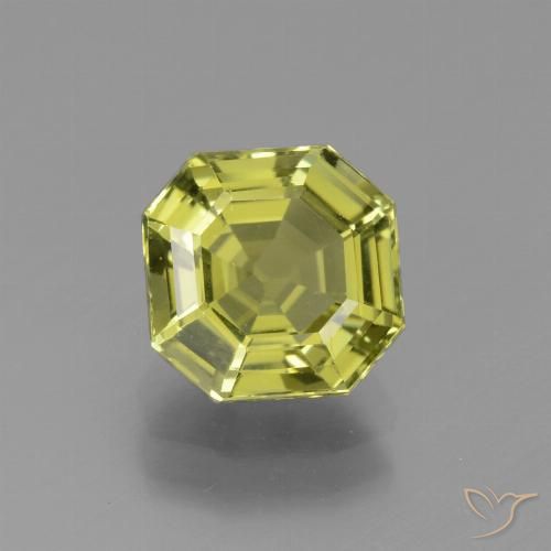 2.68ct Naturale Giallo verde Apatite, Taglio smeraldo, VVS-VS