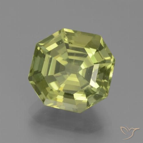 4.58ct Naturale Giallo verde Apatite, Taglio smeraldo, VS