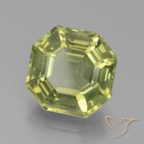 Apatite Verde giallastro naturale da 6.27 ct, Ottagonale / Taglio smeraldo, VVS-VS
