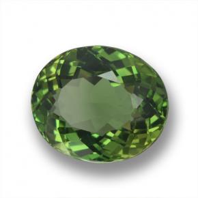 Apatite naturale verde da 3,43 ct, taglio ovale, VVS-VS