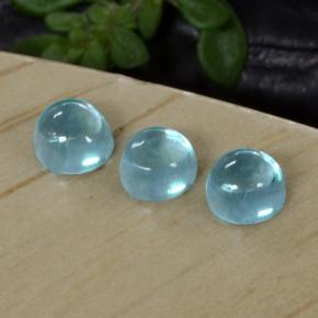 Apatite naturale blu da 0,66 ct, taglio rotondo, trasparente