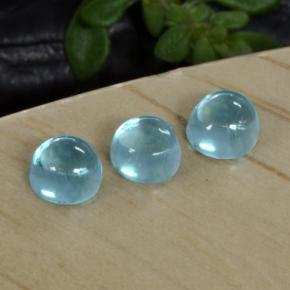 Apatite naturale blu da 0,66 ct, taglio rotondo, trasparente