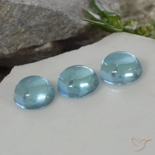 1.32ctw Naturale Azzurro acqua chiaro Apatite, Rotondo, Trasparente
