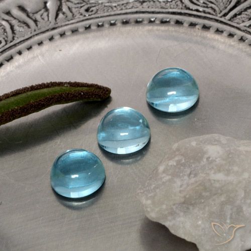 2.05ctw Naturale Blu verdastro Apatite, Rotondo, Trasparente