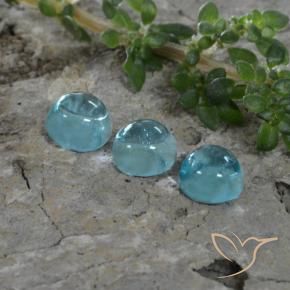 Gemme di Apatite Blu Acqua Profondo naturale da 1.46 ct, Rotondo, Trasparente