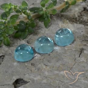 Gemme di Apatite Blu Acqua Profondo naturale da 1.46 ct, Rotondo, Trasparente