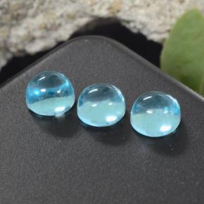 Apatite naturale blu da 2,28 ct, taglio rotondo, trasparente