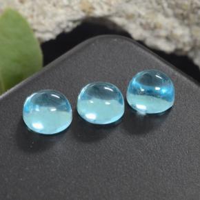 Apatite naturale blu da 2,28 ct, taglio rotondo, trasparente