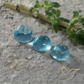 Gemme di Apatite Blu acqua naturale da 1.51 ct, Rotondo, Trasparente