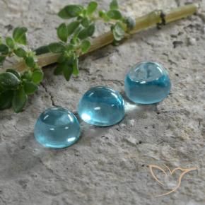 Gemme di Apatite Blu acqua naturale da 1.51 ct, Rotondo, Trasparente