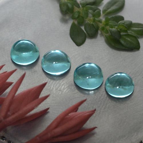Apatite naturale blu da 1,65 ct, taglio rotondo, trasparente