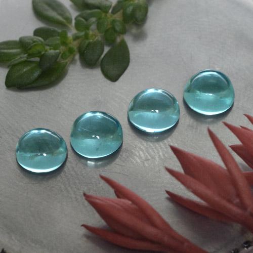 Apatite naturale blu da 1,65 ct, taglio rotondo, trasparente