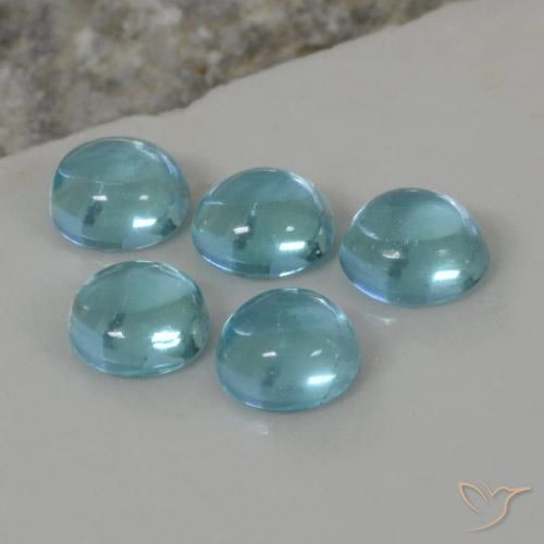 1.98ctw Naturale Blu acqua Apatite, Rotondo, Trasparente