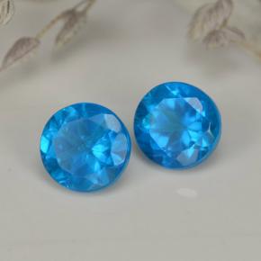 Apatite naturale blu da  ct, taglio rotondo, VS-SI