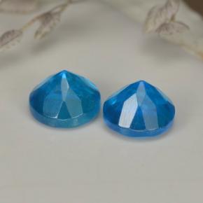 Apatite naturale blu da  ct, taglio rotondo, VS-SI