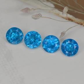 Apatite naturale blu da 1,00 ct, taglio rotondo, VS