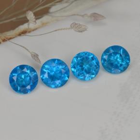 Apatite naturale blu da 1,00 ct, taglio rotondo, VS