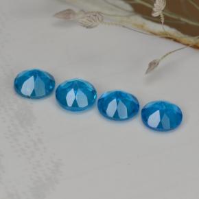 Apatite naturale blu da 1,00 ct, taglio rotondo, VS