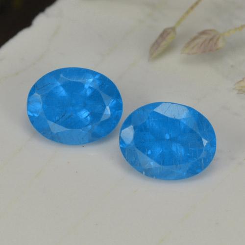 Apatite naturale blu da 0,75 ct, taglio ovale, VS-SI