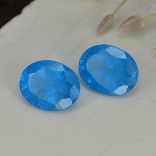 Apatite naturale blu da 0,75 ct, taglio ovale, VS-SI