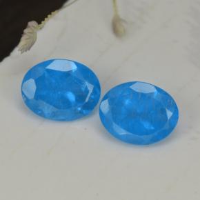 Gemme di Apatite Blu intenso naturale da 0.72 ct, Taglio ovale, VS-SI