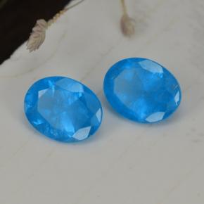 Gemme di Apatite Blu intenso naturale da 0.72 ct, Taglio ovale, VS-SI