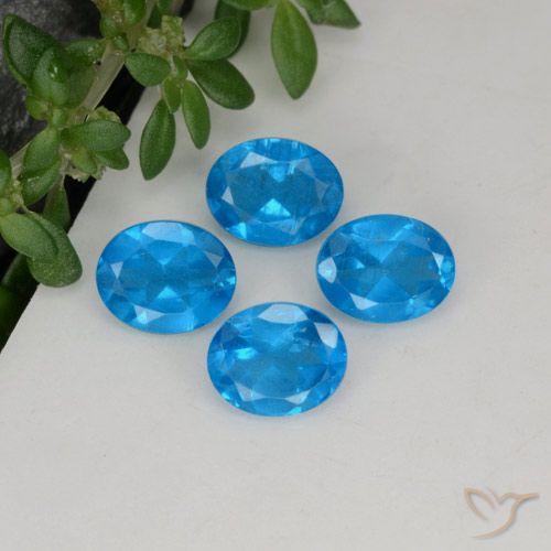 1.43ctw Naturale Azzurro profondo Apatite, Ovale, VS-SI