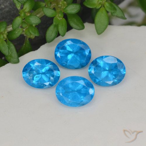 1.64ctw Naturale Blu Apatite, Ovale, VS-SI
