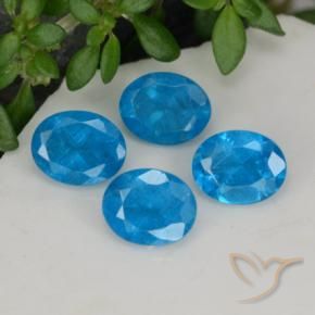 Gemme di Apatite Blu medio naturale da 1.61 ct, Ovale, VS-SI