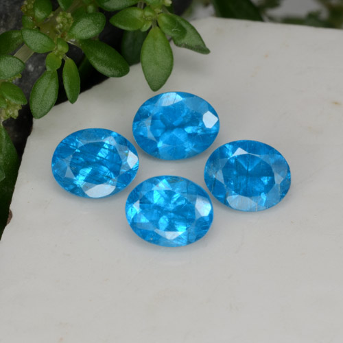 Gemme di Apatite Blu naturale da 1.61 ct, Taglio ovale, VS-SI